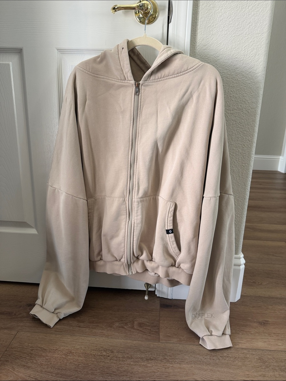 POPFLEX Beige Zip Cloud Hoodie